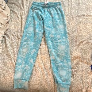 Blue tie-dye sweatpants